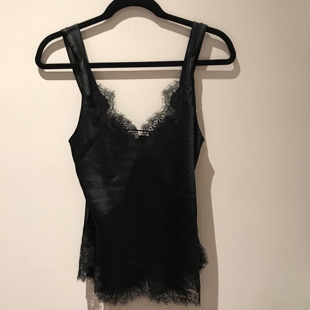 Helmunt Lang black tank with lace detail